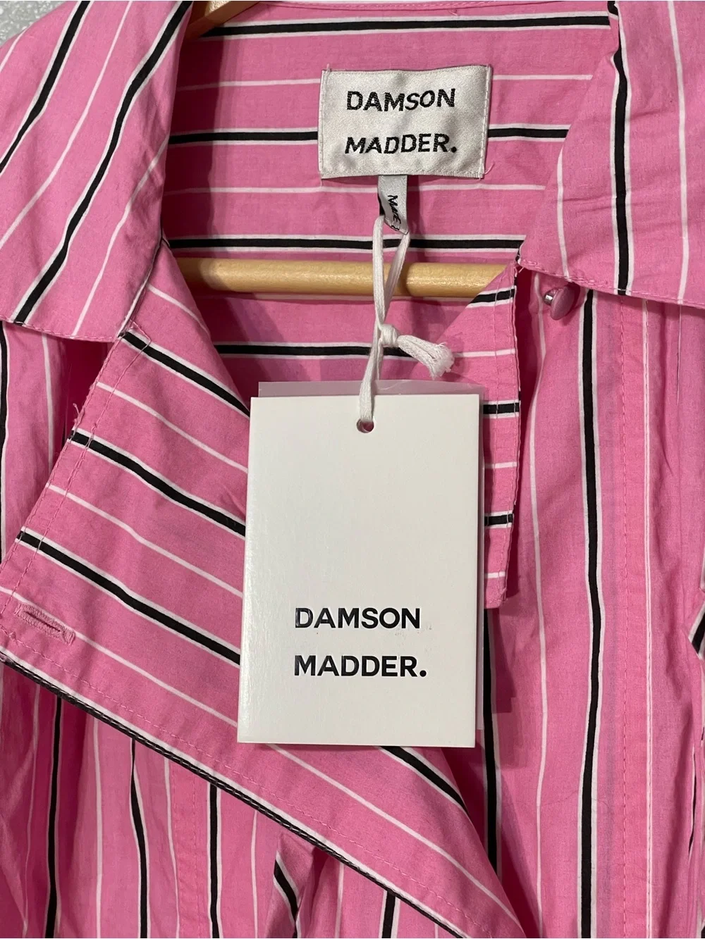 NWT Damson Madder Carmy Striped Double-Breasted Ties Shirt - Size 10 - Picture 2 of 4